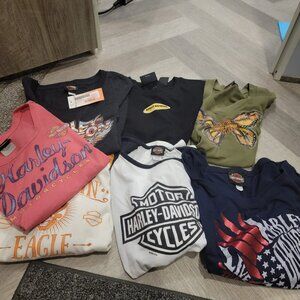Harley Davidson women Large bundle shirts